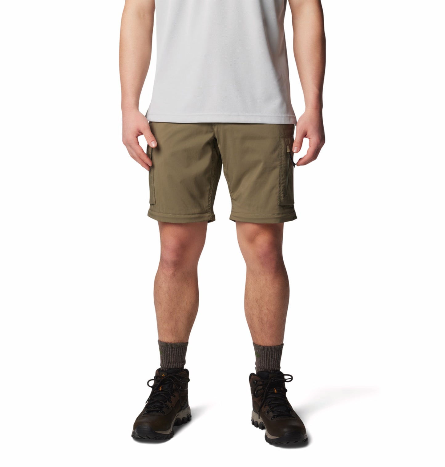 Columbia Men Olive Green Omni-Shade Silver Ridge Utility Convertible Pant