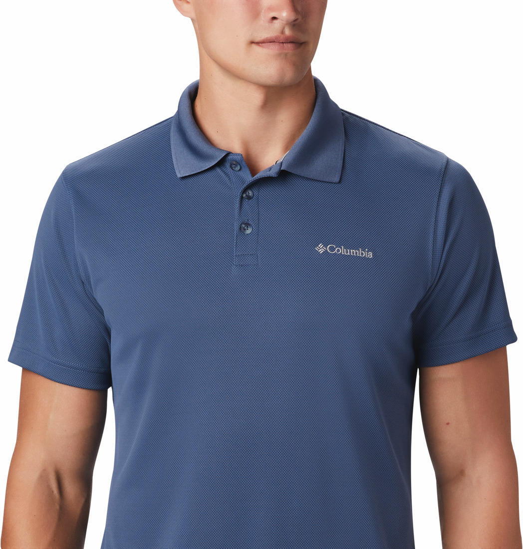Columbia Men's Blue Utilizer Polo Shirt Designed for Sun Protection