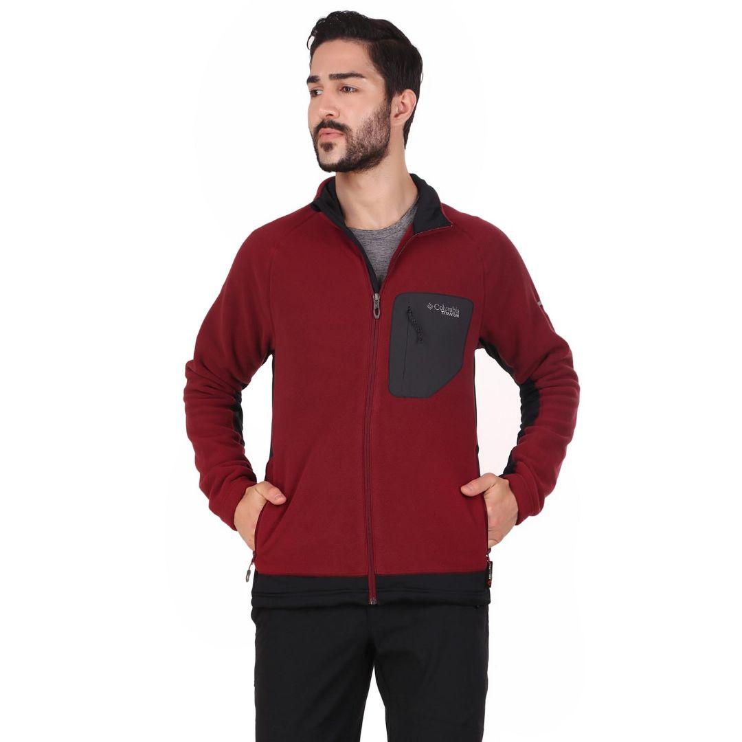 Columbia Men Red Titan Pass II Fleece