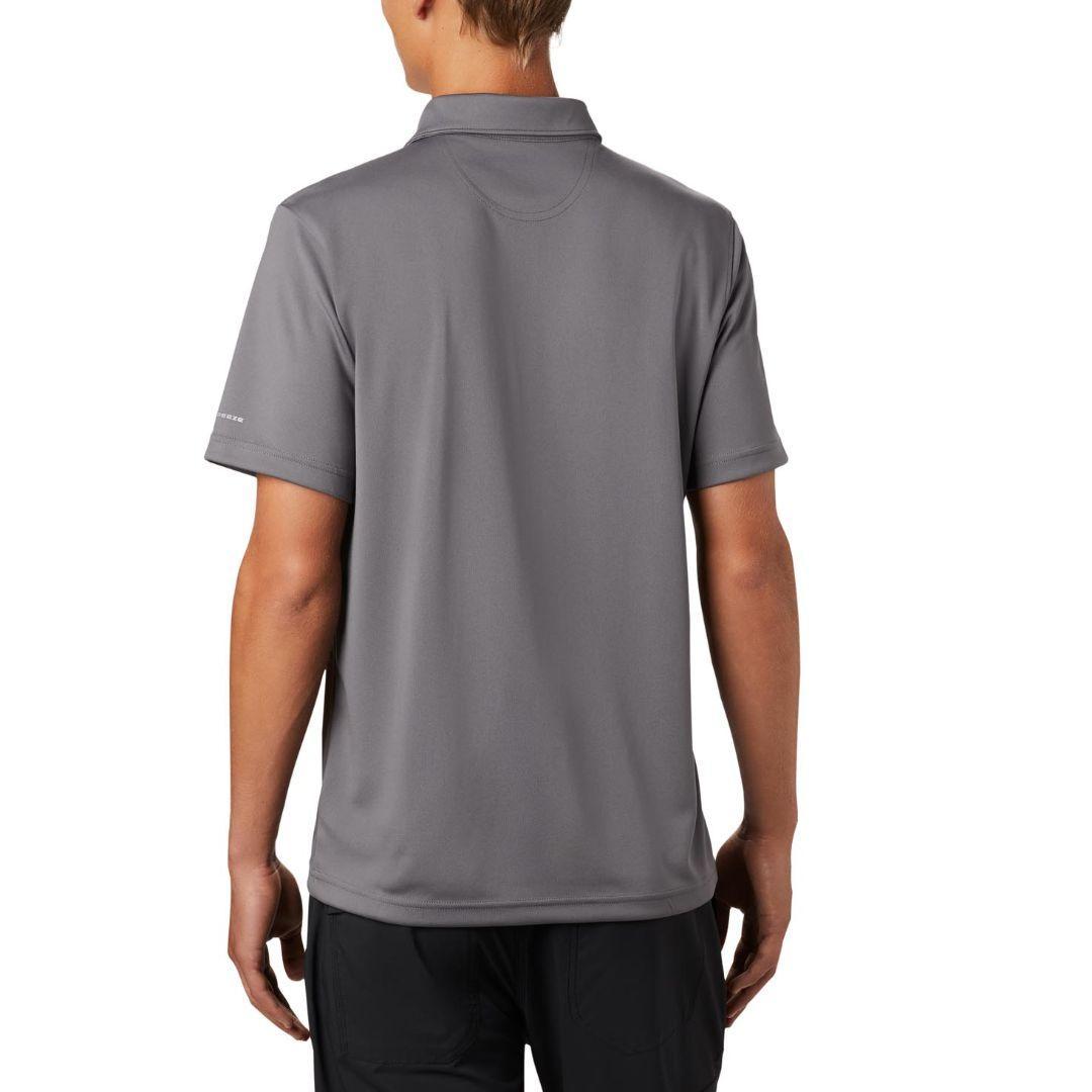 Columbia Men Grey M Mist Trail SS Polo (Sun Protection)
