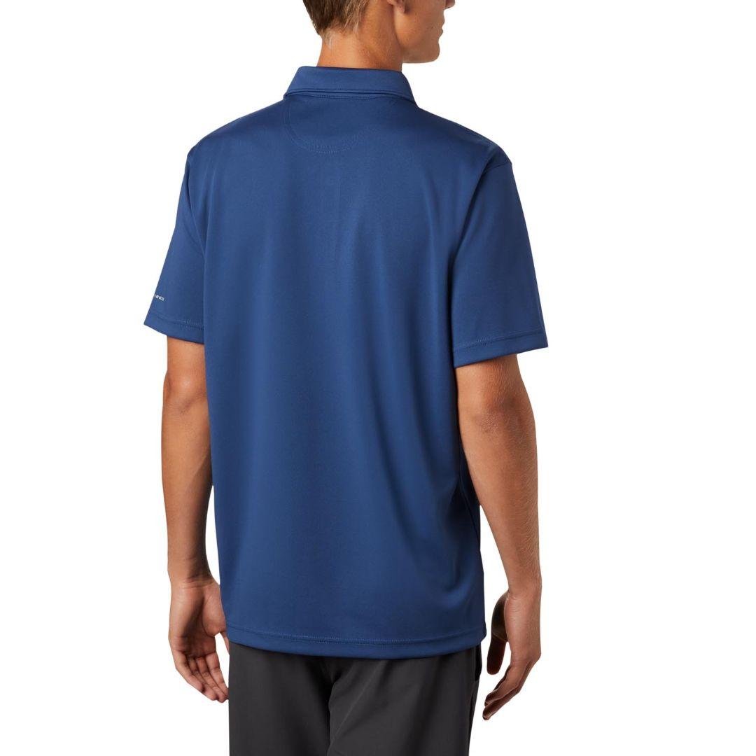Columbia Men Blue M Mist Trail SS Polo (Sun Protection)