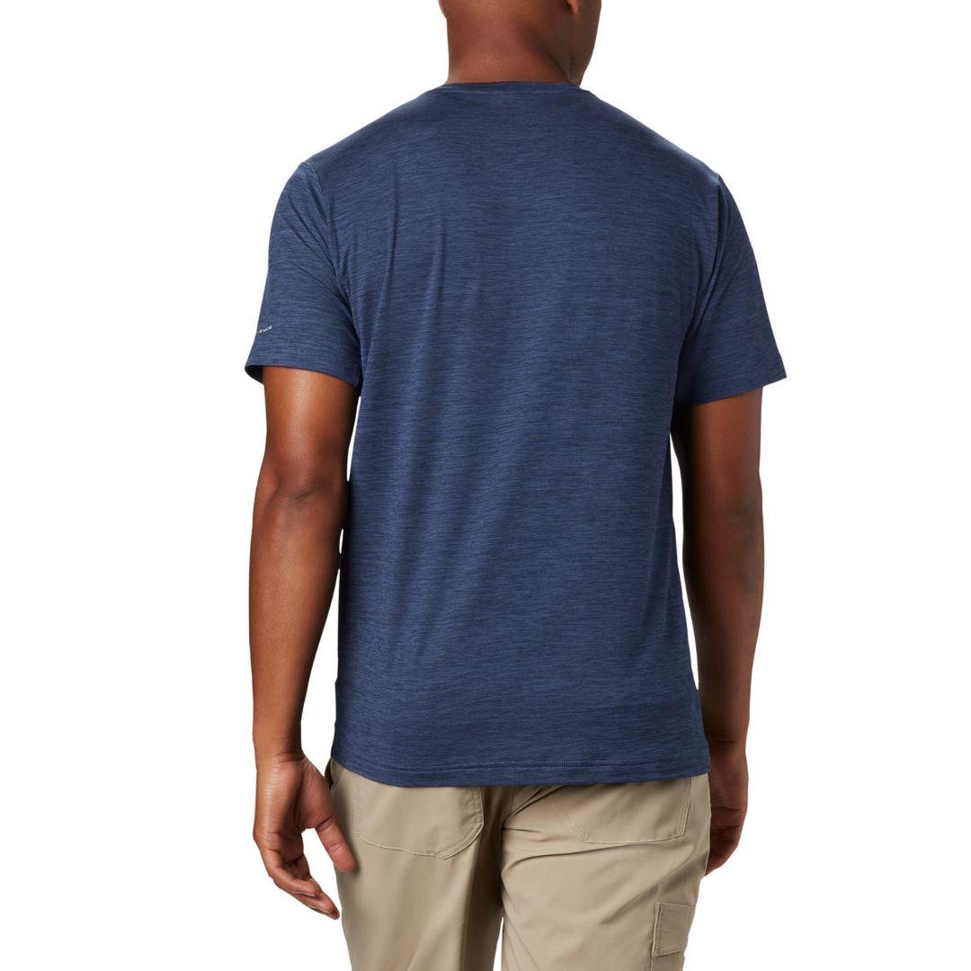 Columbia Men's Blue Tech Trail Crew Neck Shirt with Sun Protection
