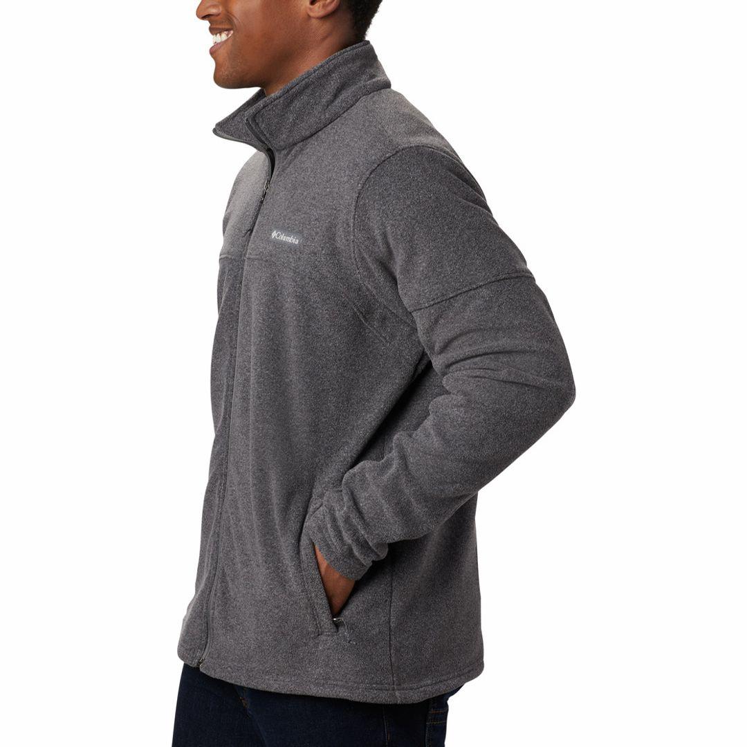 A Men Wearing Columbia Men Grey Basin Trail III Full Zip
