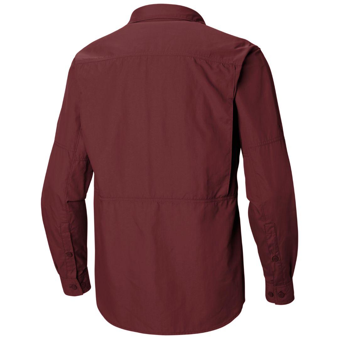 Columbia Men’s Red Silver Ridge 2.0 Long Sleeve Shirt with Advanced Sun Protection