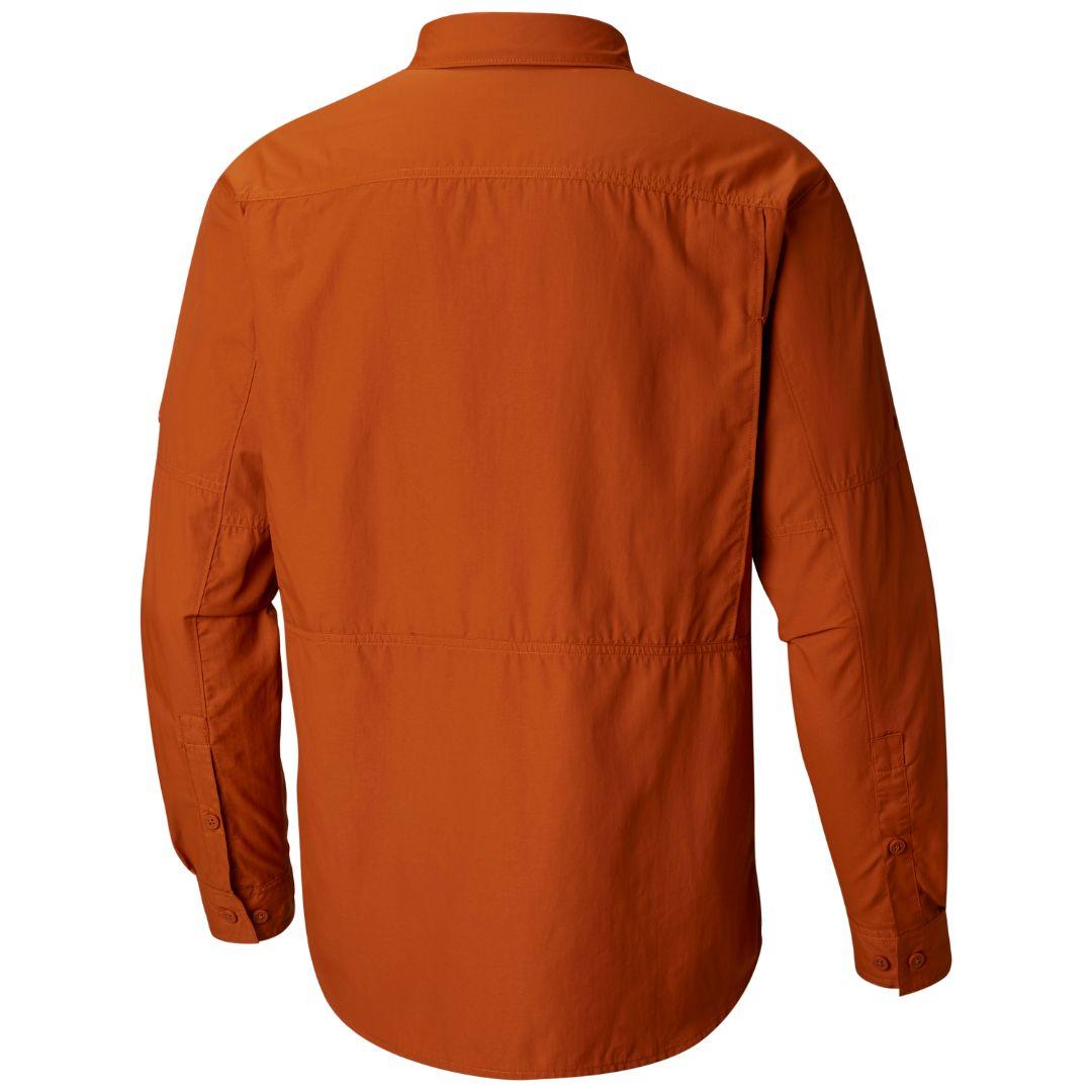 Columbia Men’s Orange Silver Ridge 2.0 Long Sleeve Shirt with Sun Protection