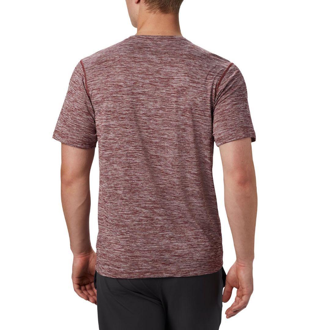 Columbia Men's Red Deschutes Runner Short Sleeve Shirt with Breathable Fabric