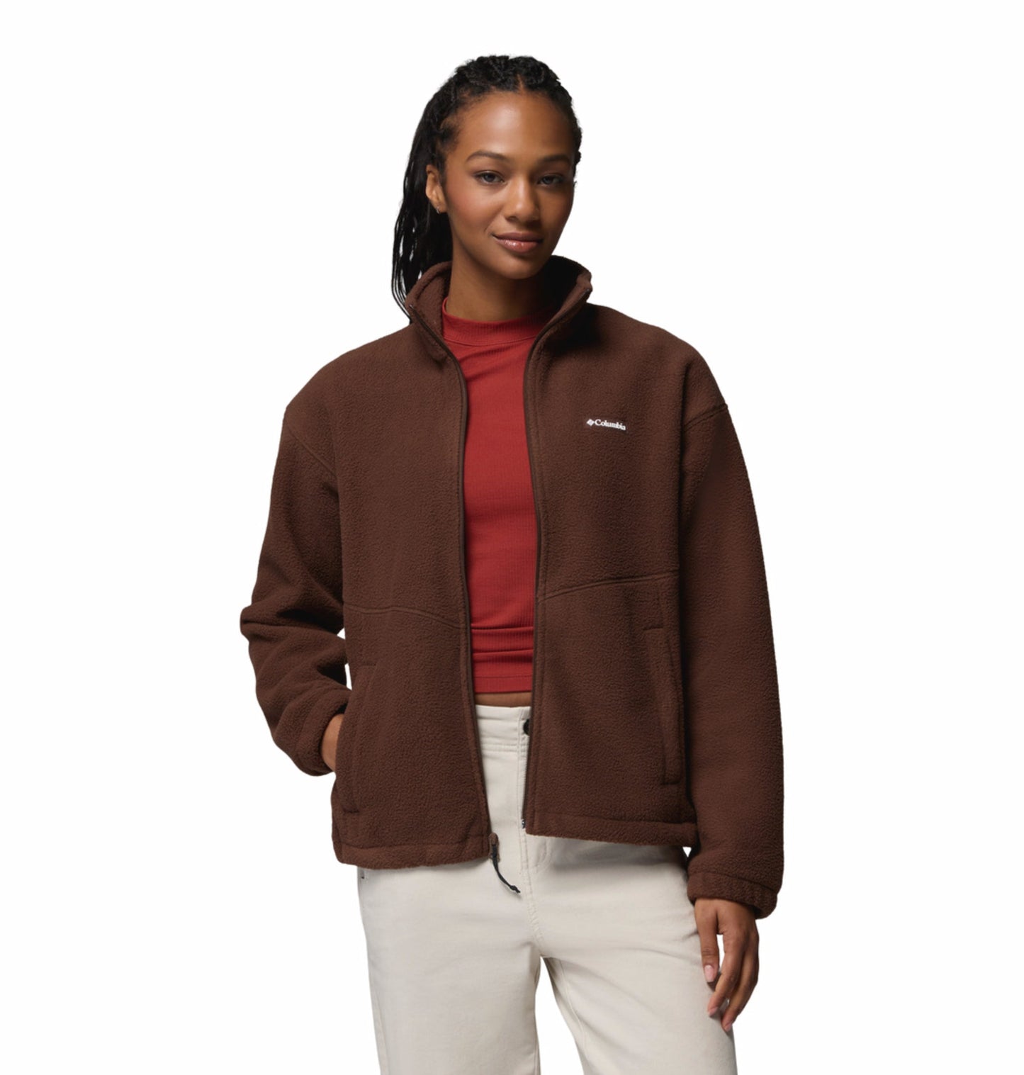 women brown mtr timber meadow fleece jacket
