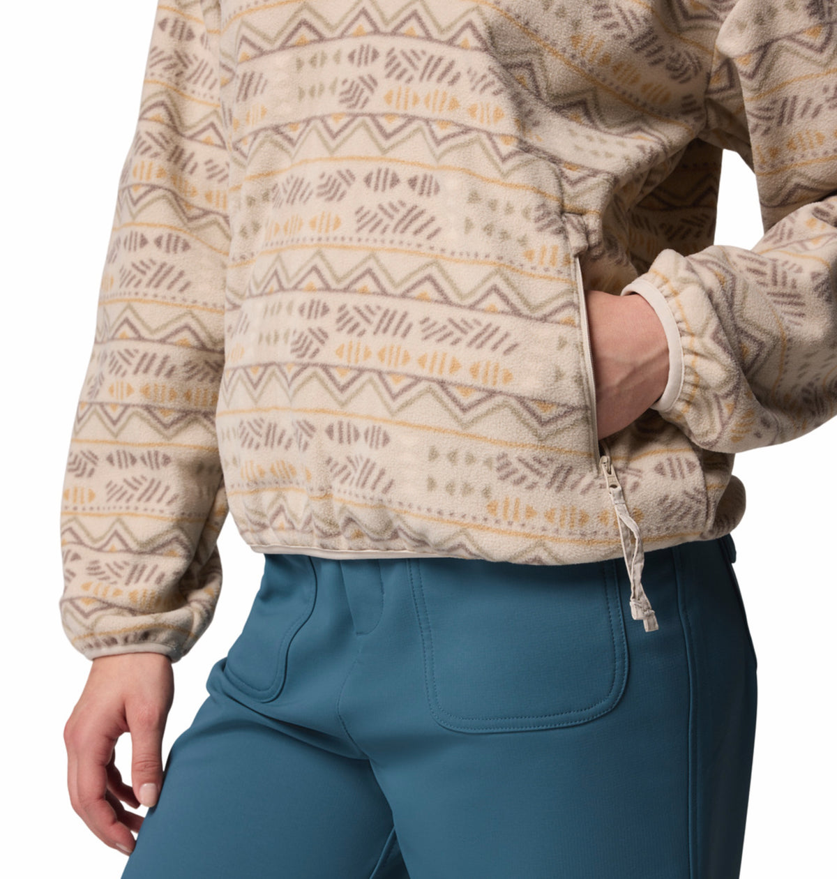Columbia Women Beige Sequoia Grove Printed Fleece Jacket