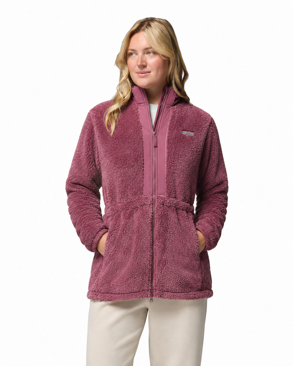 women purple boundless discovery fleece jacket