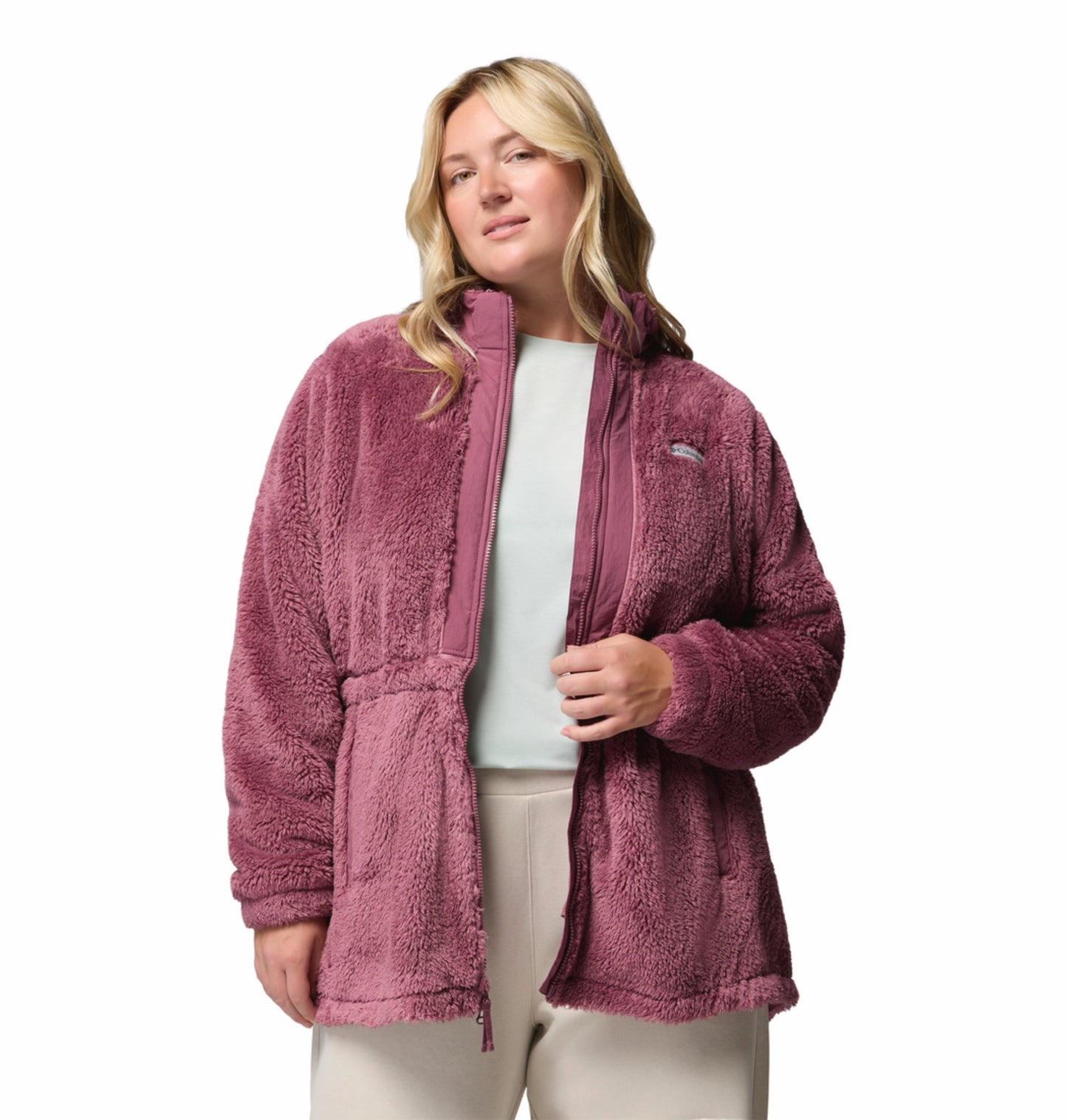 women purple boundless discovery fleece jacket