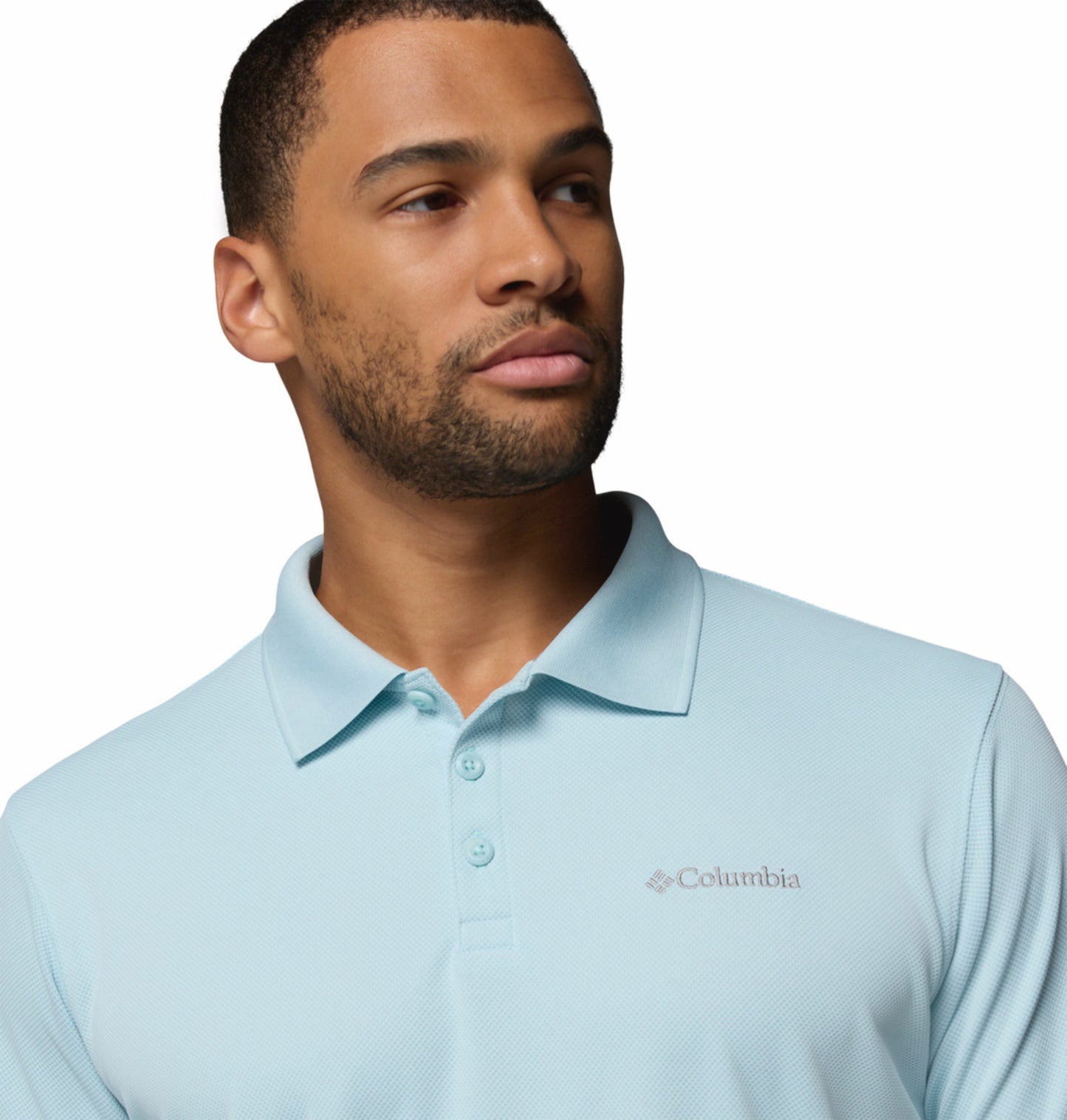 Columbia Men's Blue Omni-Shade Utilizer Polo Shirt for Sun Protection