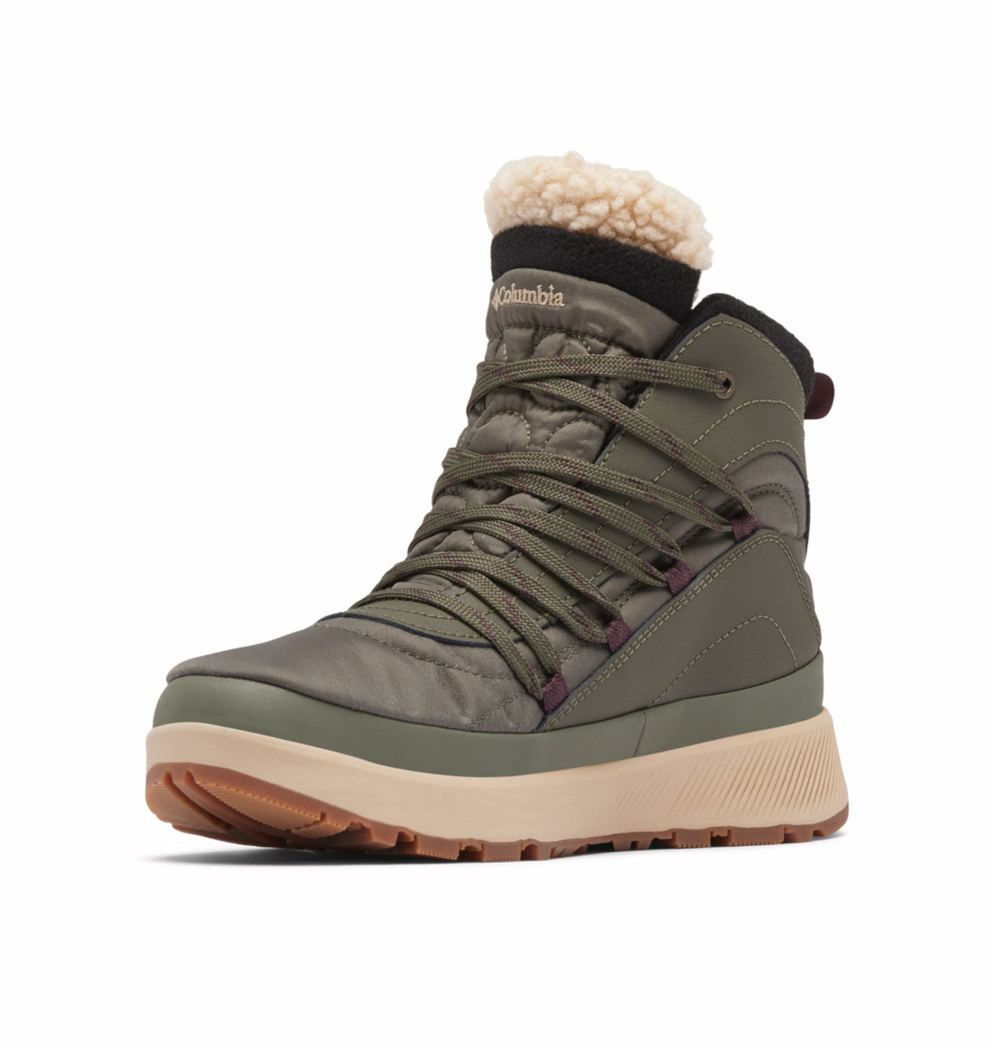 Columbia Women Green Omni-Heat Reflective Red Hills Mid Shoes