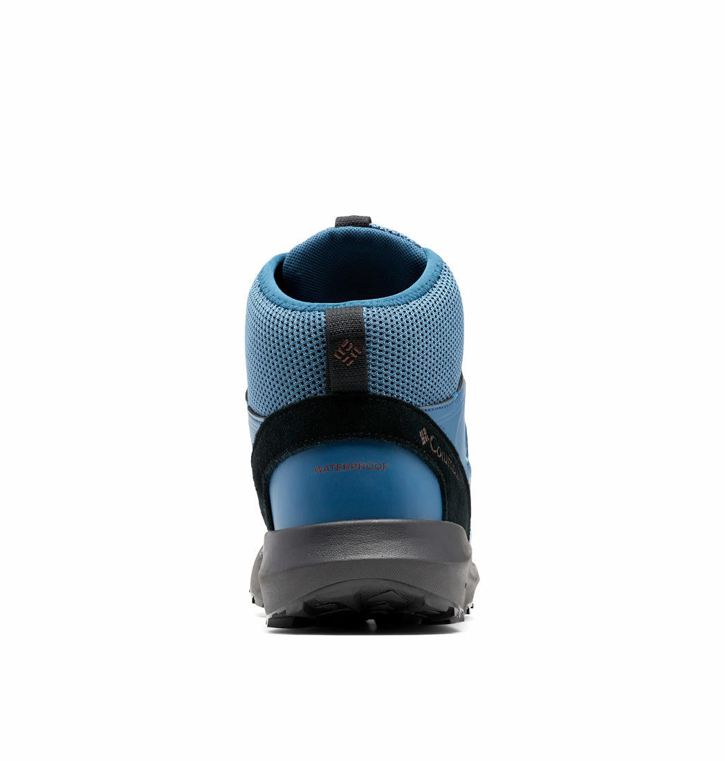 A Men Wearing Columbia Men Blue Trailstorm Mid Waterproof