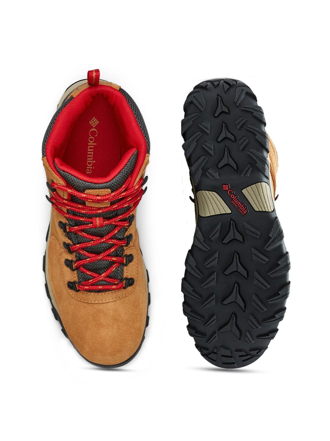 A Men Wearing Columbia Men Brown NEWTON RIDGE PLUS II SUEDE WP