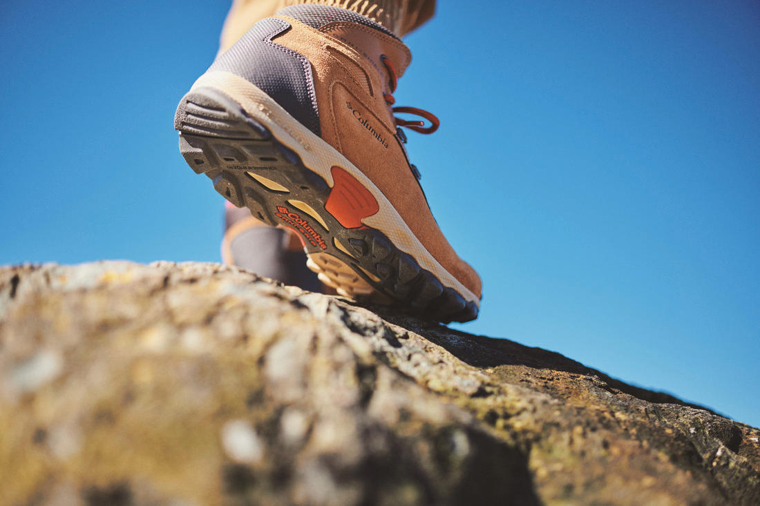 A Men Wearing Columbia Men Brown NEWTON RIDGE PLUS II SUEDE WP