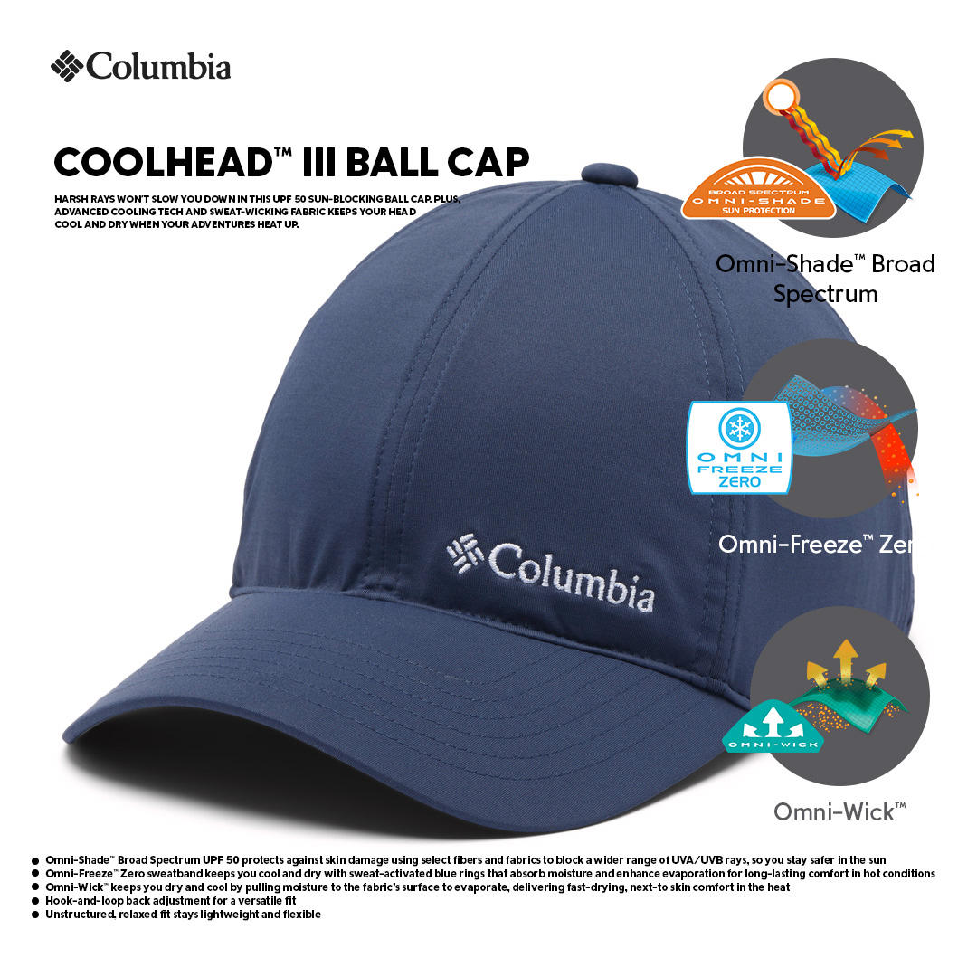 Columbia Unisex Navy Blue Coolhead III Ball Cap (Sun Protection)