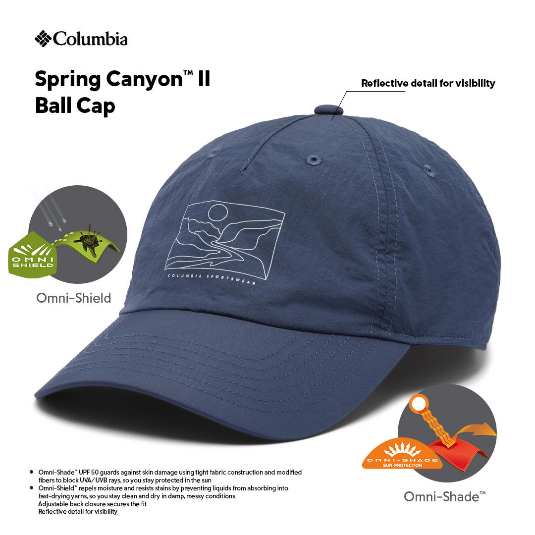 Columbia Unisex Navy Blue Omni-Shade Spring Canyon II Ball Cap (Sun Protection)