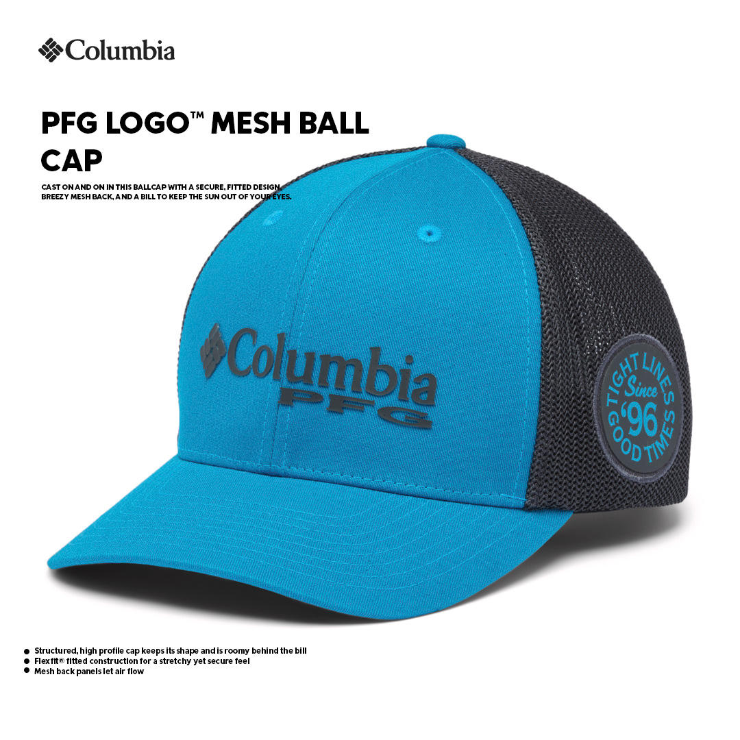 Columbia Unisex Blue Pfg Mesh Ball Cap