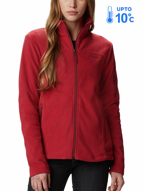 Columbia Women Red Fast Trek Printed Jkt
