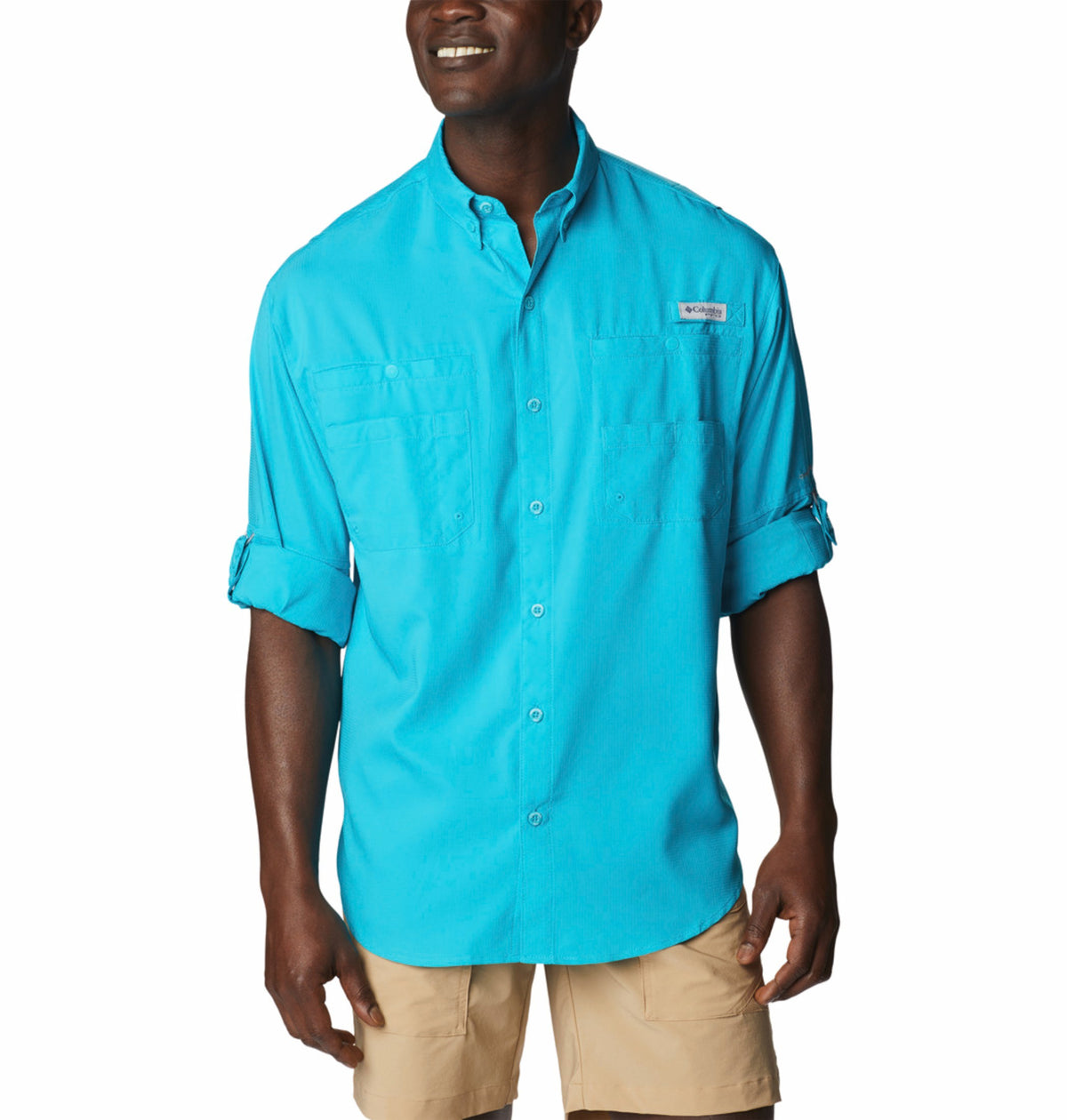 Columbia Men’s Blue Omni-Shade Tamiami II Long Sleeve Shirt