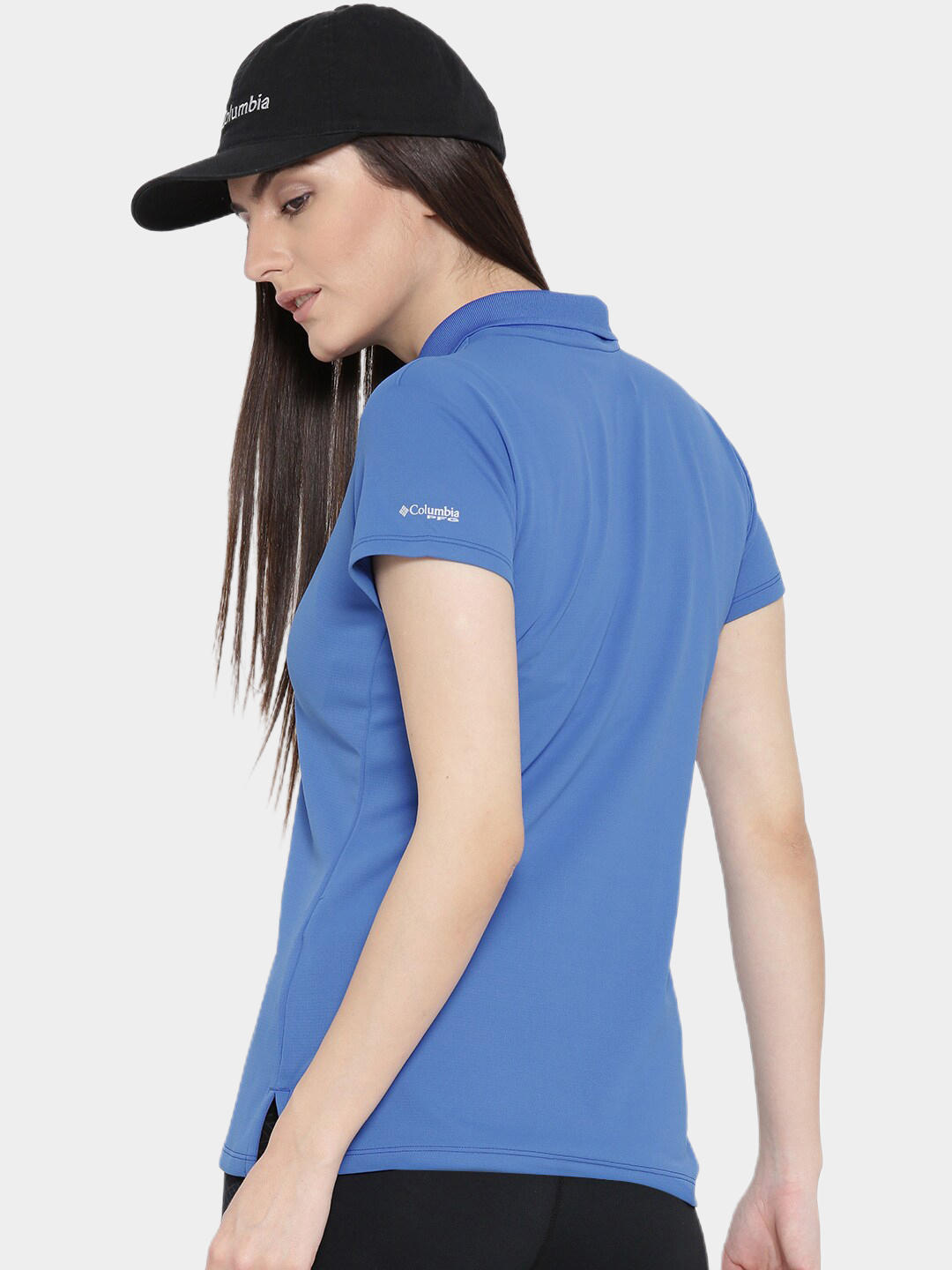 Columbia Women Blue Innisfree SS Polo (Sun Protection)