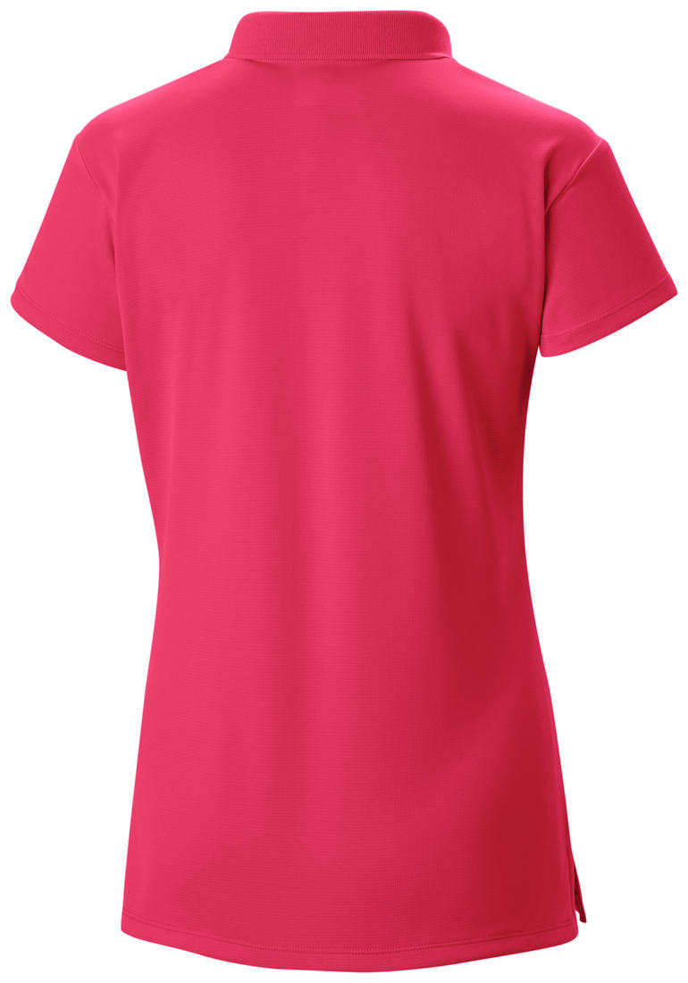 Columbia Women Red Innisfree SS Polo (Sun Protection)