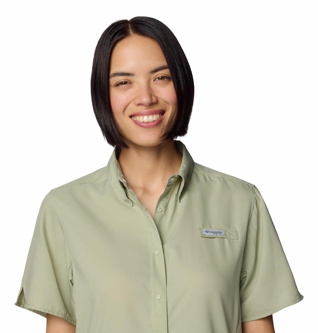 Columbia Women's Green Omni-Shade Tamiami II Shirt Offering Sun Protection