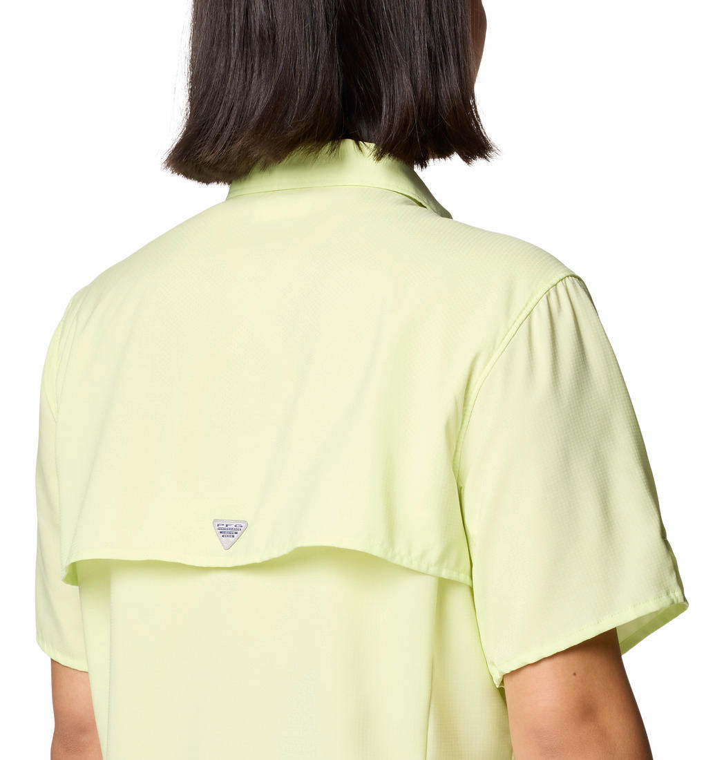 Columbia Women's Yellow Omni-Shade Tamiami II Shirt with Superior Sun Protection