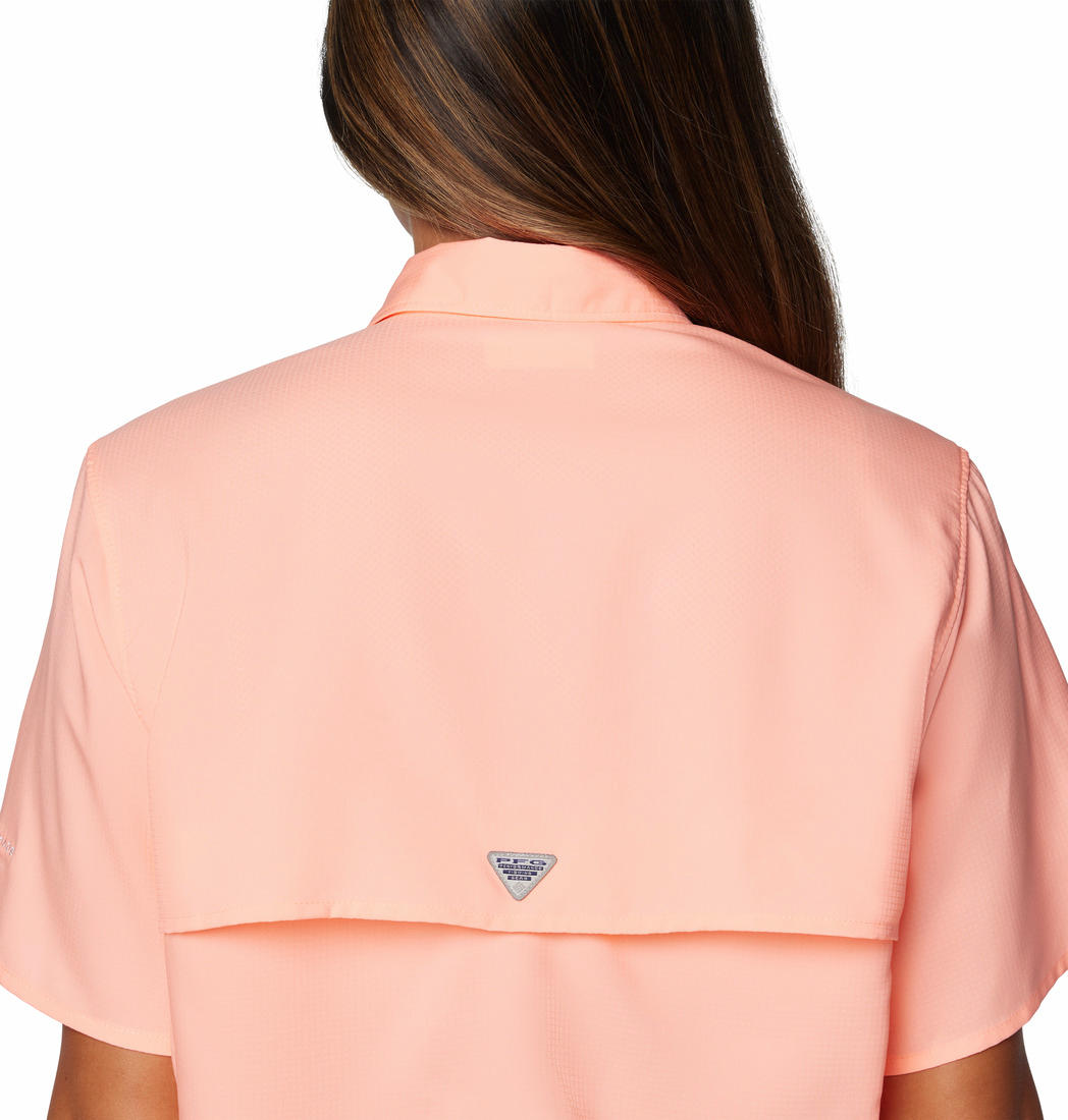 Columbia Women's Orange Omni-Shade Tamiami II Shirt with Superior Sun Defense