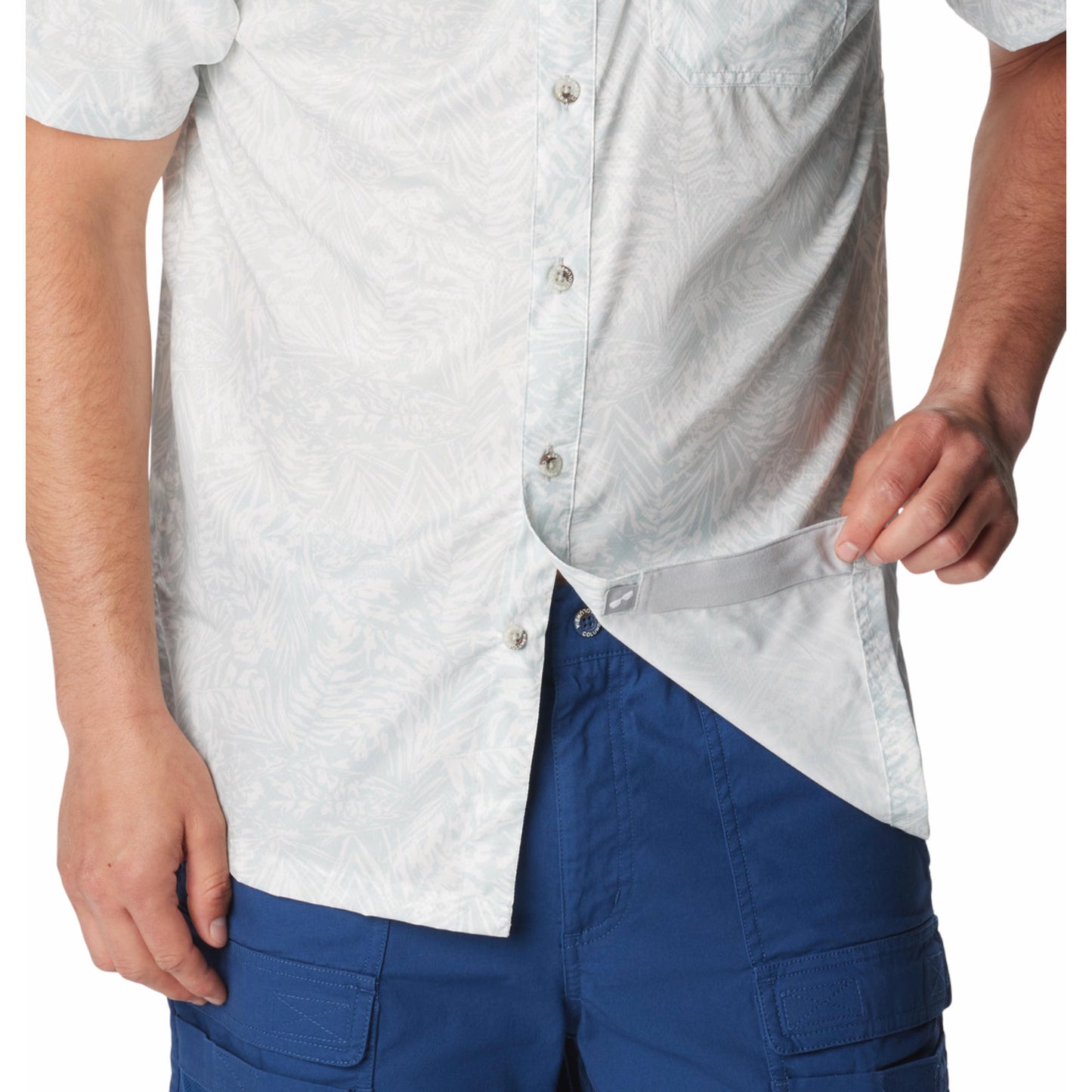 Columbia Men Black Omni-Shade Super Slack Tide Camp Shirt (Sun Protection)