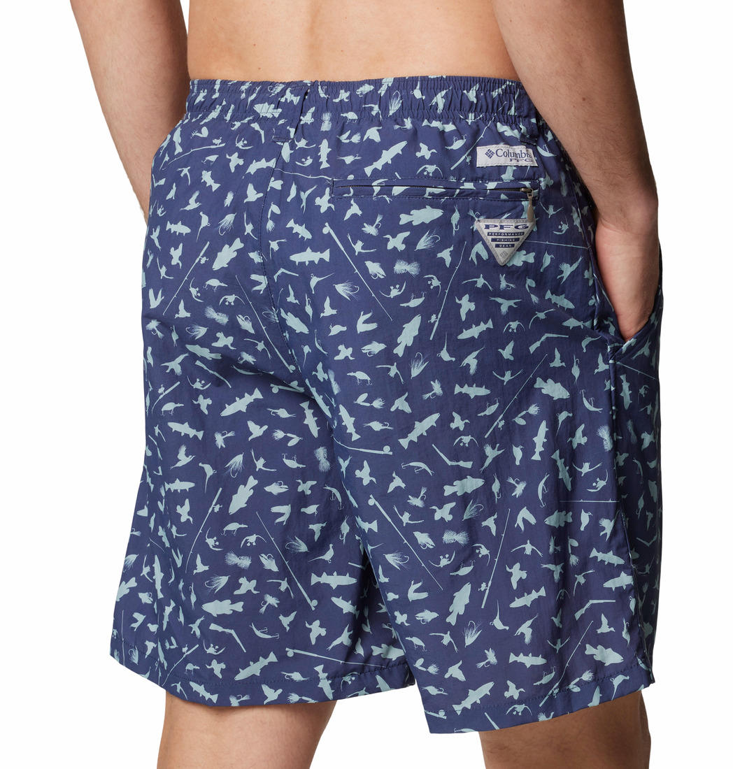 Columbia Men Navy Blue Omni-Shade Super Backcast II Water Shorts (Sun Protection)