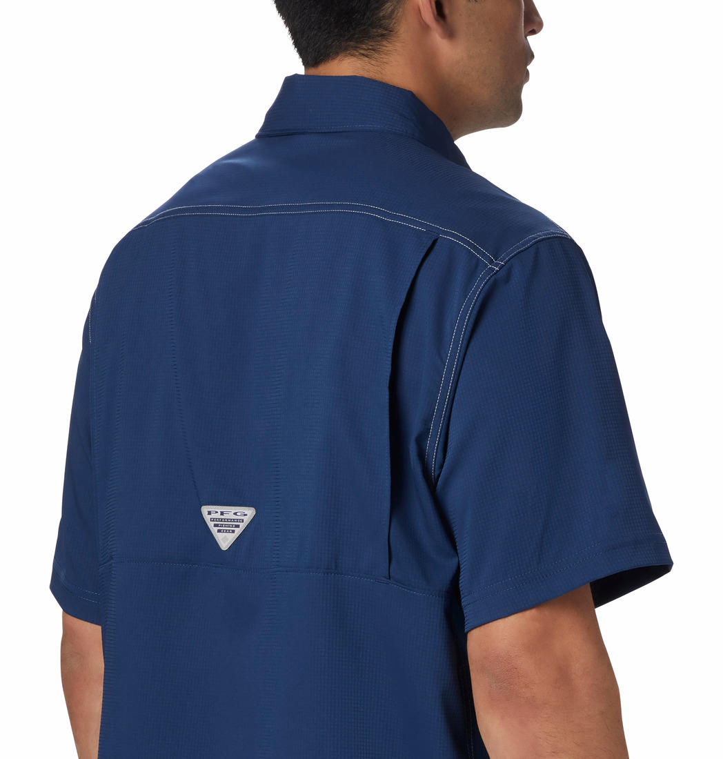 Columbia Men Blue Omni-Shade Low Drag Offshore Shirt (Sun Protection)