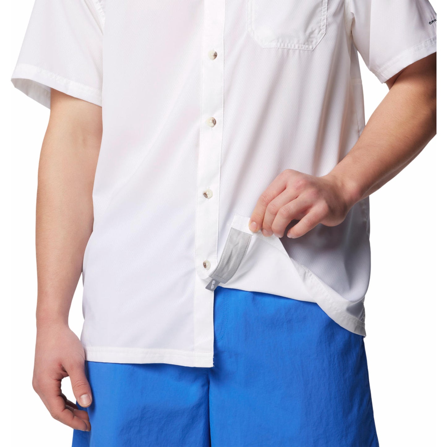 Columbia Men White Omni-Shade Slack Tide Camp Shirt (Sun Protection)