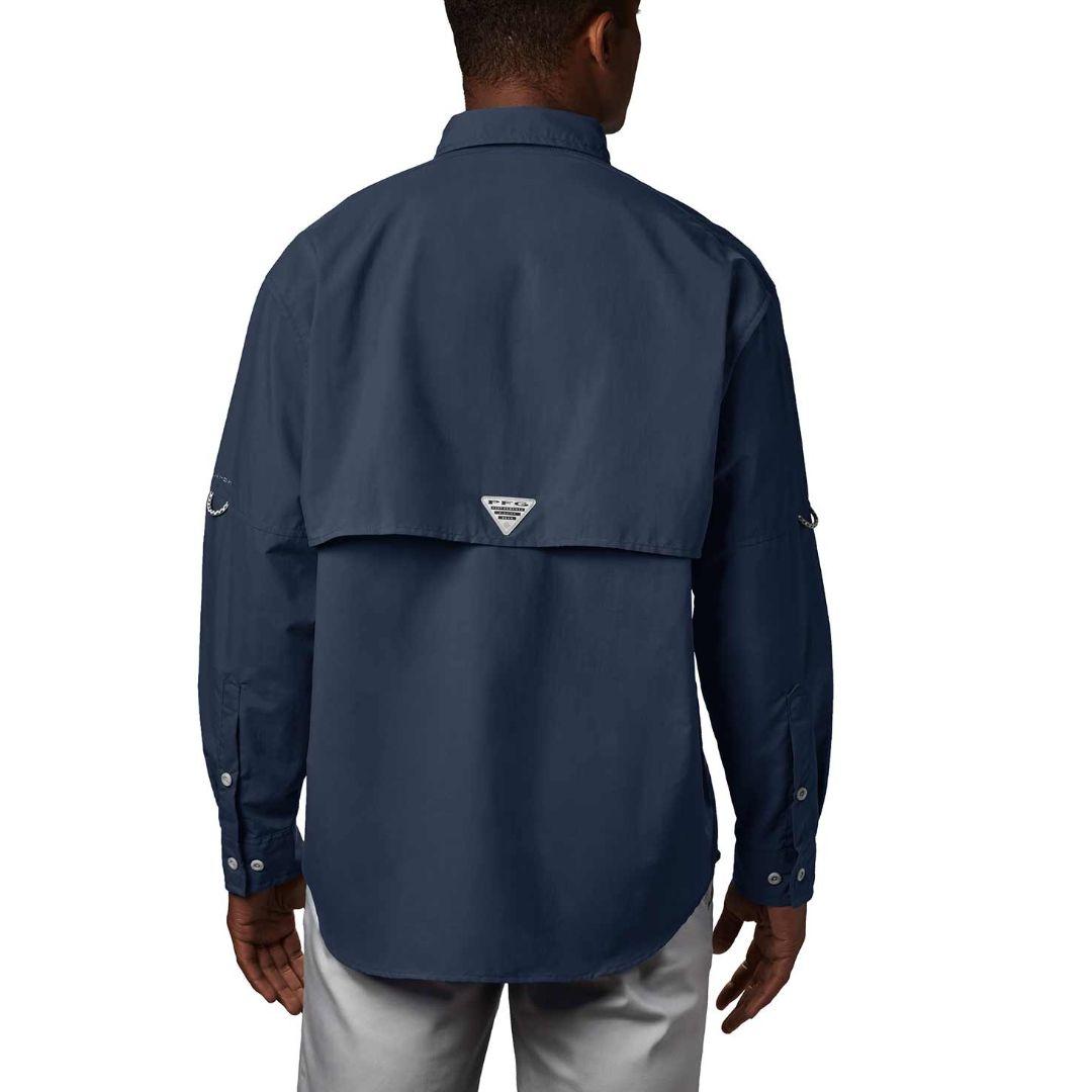 Columbia Men Blue Bahama II L/S Shirt (Sun Protection)