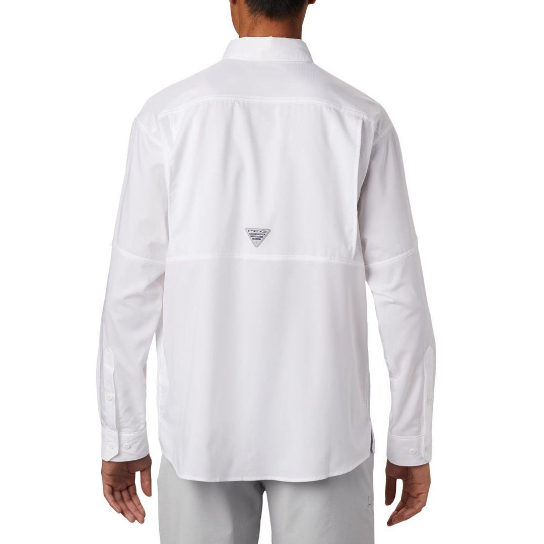 Columbia Men’s White Low Drag Offshore Long Sleeve Shirt with Advanced Sun Protection