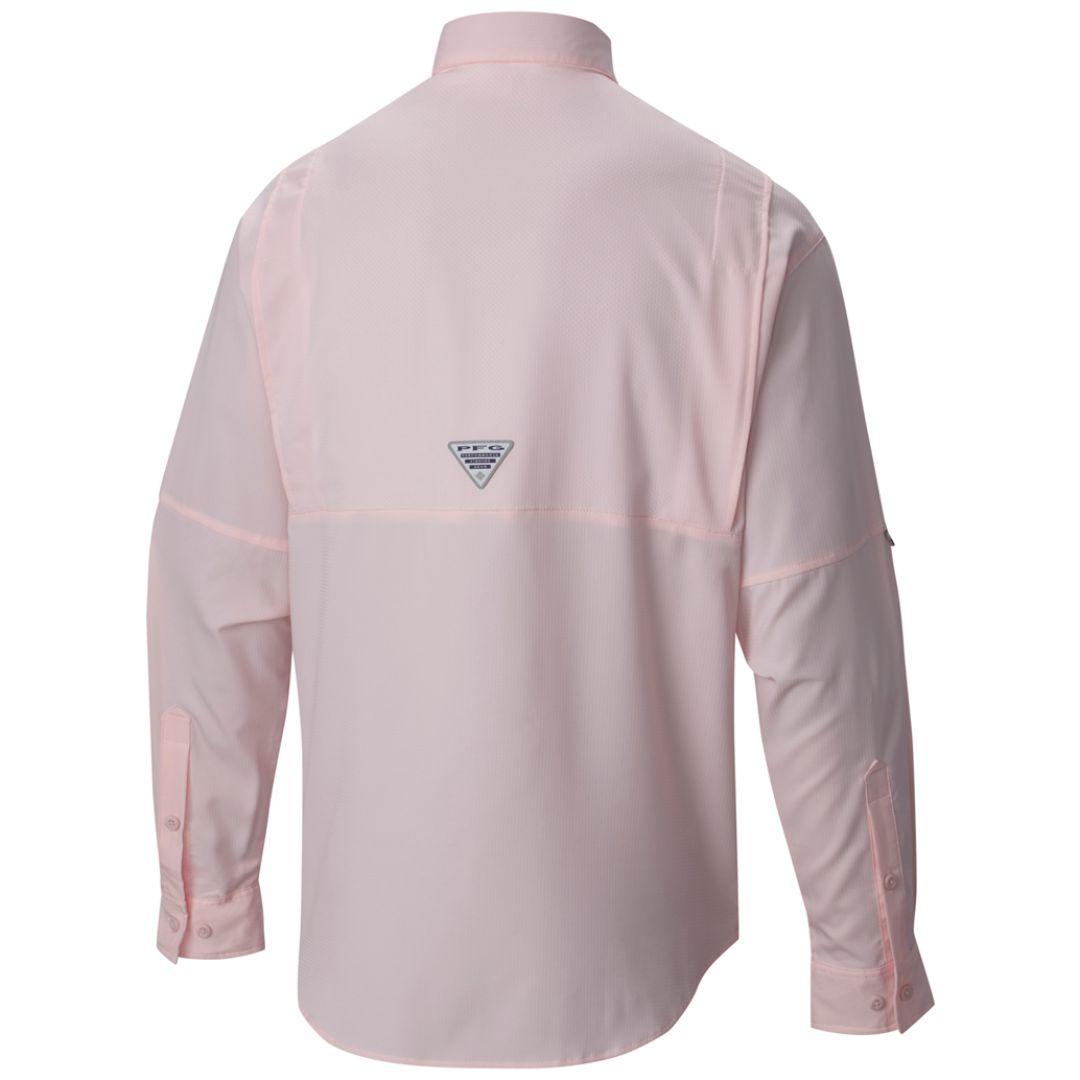 Columbia Men Pink Tamiami II LS Shirt (Sun Protection)