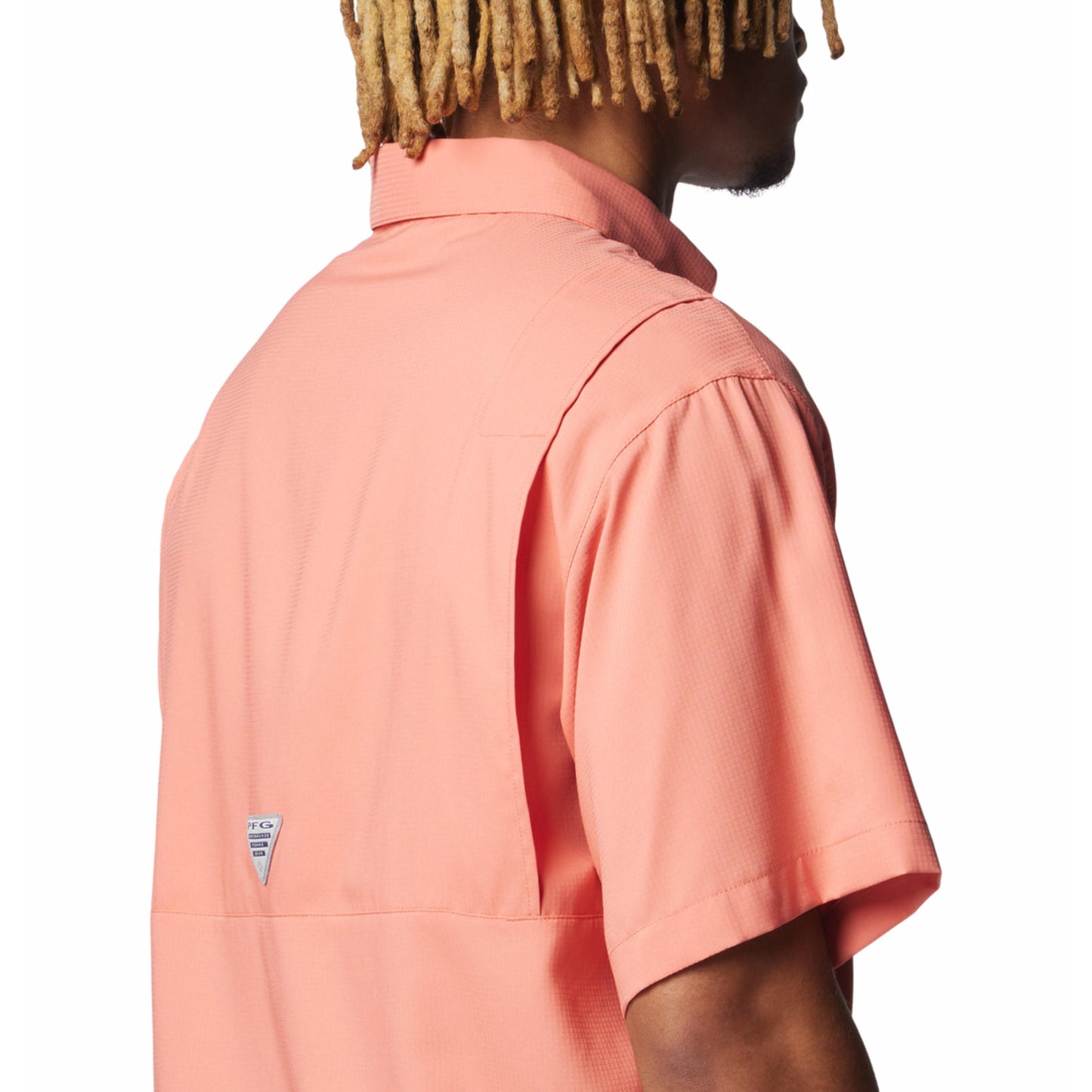 Columbia Men Orange Omni-Shade Tamiami II Shirt with Superior Sun Protection