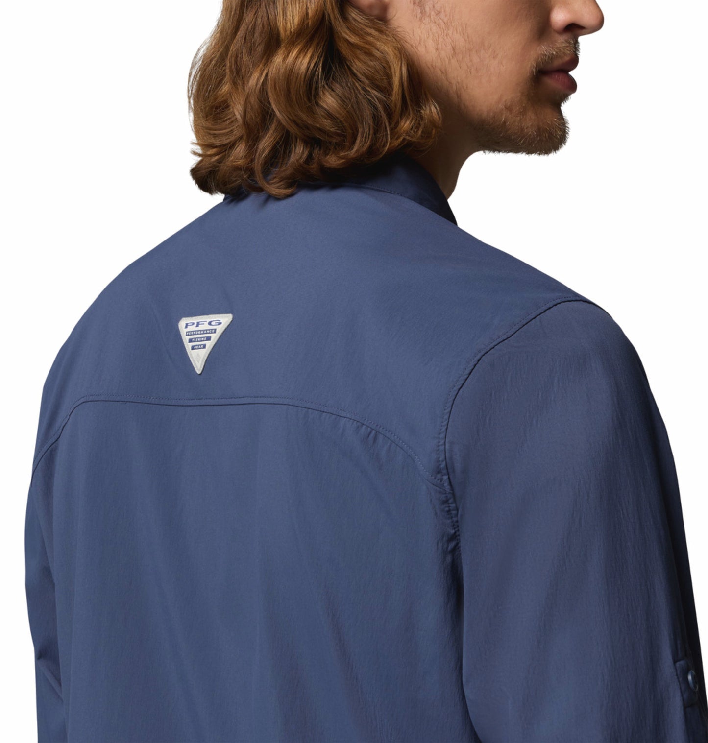 Columbia Men's Navy Blue Omni-Shade Long Sleeve Wild Cast Shirt