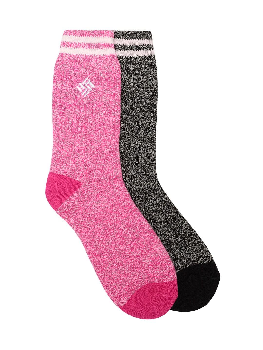 Columbia Women Black SOCKS WM 2P THERMAL CREW-MED (2 Pair) (Non Retu
