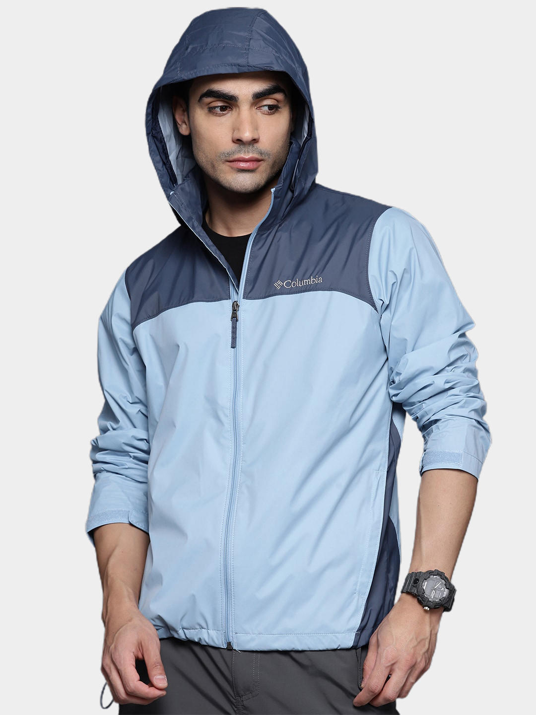 Columbia Men Blue Omni-Shield Glennaker Lake Water Repellent Jacket