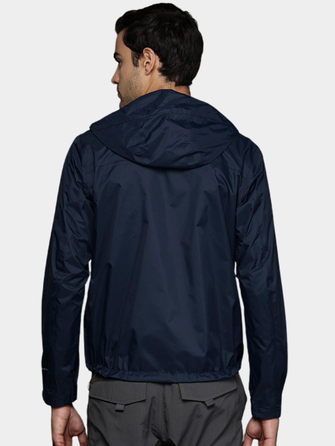 Columbia Men's Navy Blue Omni-Tech Waterproof Evapouration Hooded Rain Jacket