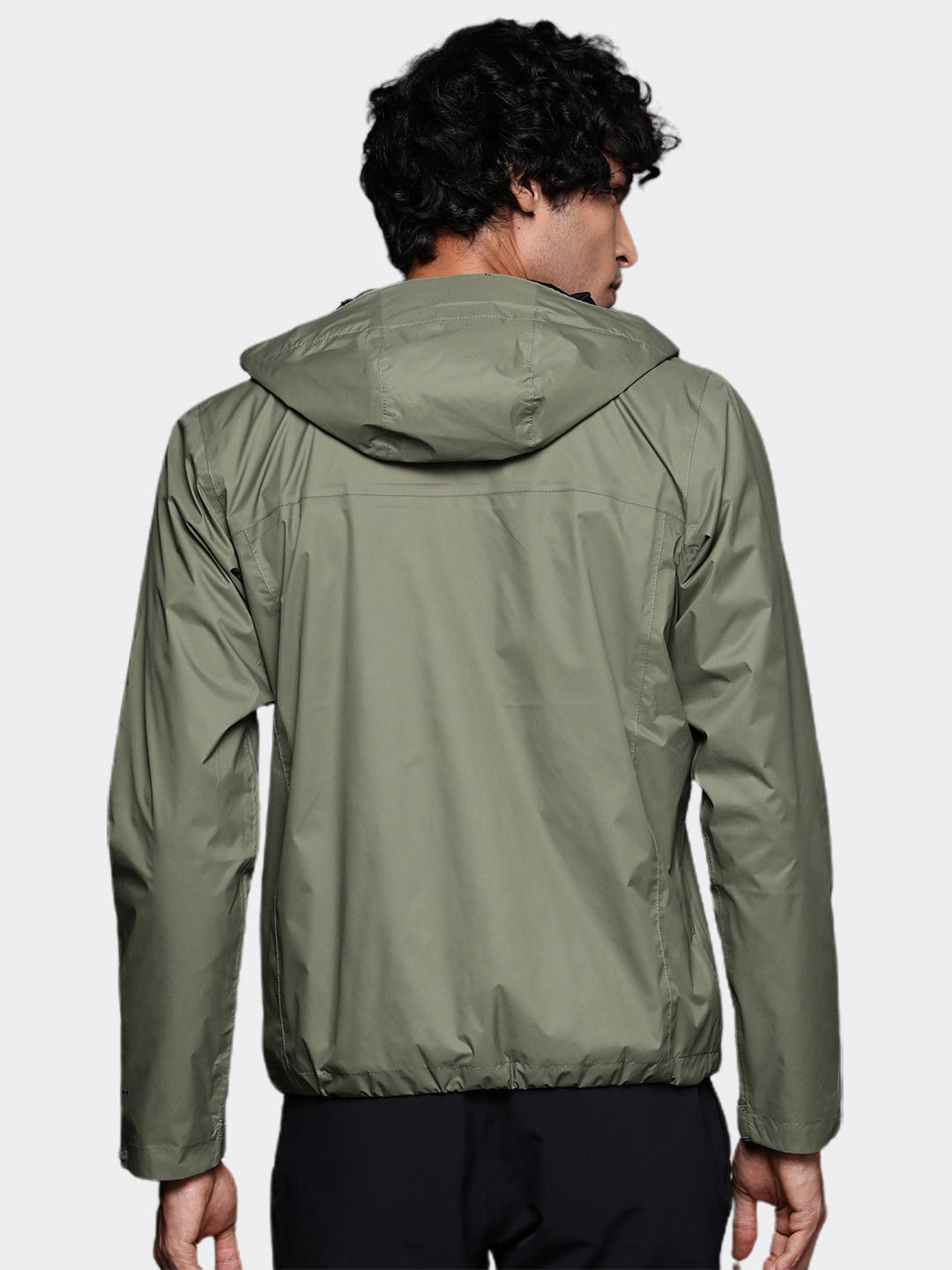Columbia Men Green Omni-Tech Watertight II Waterproof Hooded Rain Jacket