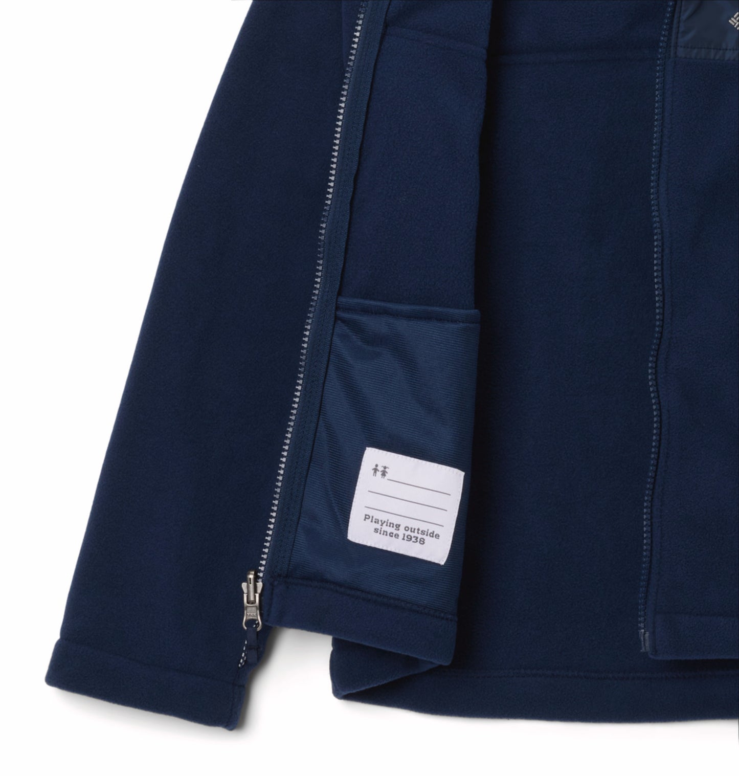 Columbia Kids Boys Navy Blue Omni-Heat Reflective Bugaboo III Fleece Hooded Interchange Jacket