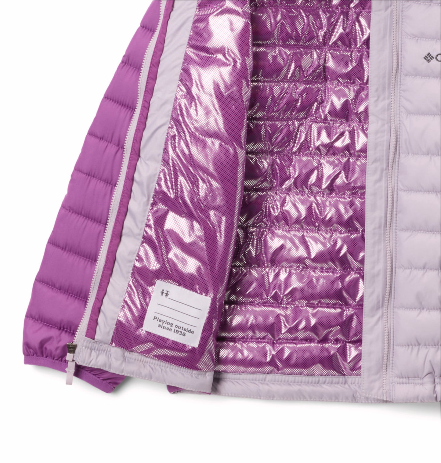 Columbia Kids Girls Purple Omni-Heat Reflective Powder Lite II Hooded Down Jacket