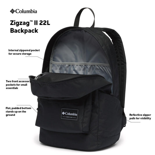 Columbia Unisex Black Zigzag II 22L Backpack