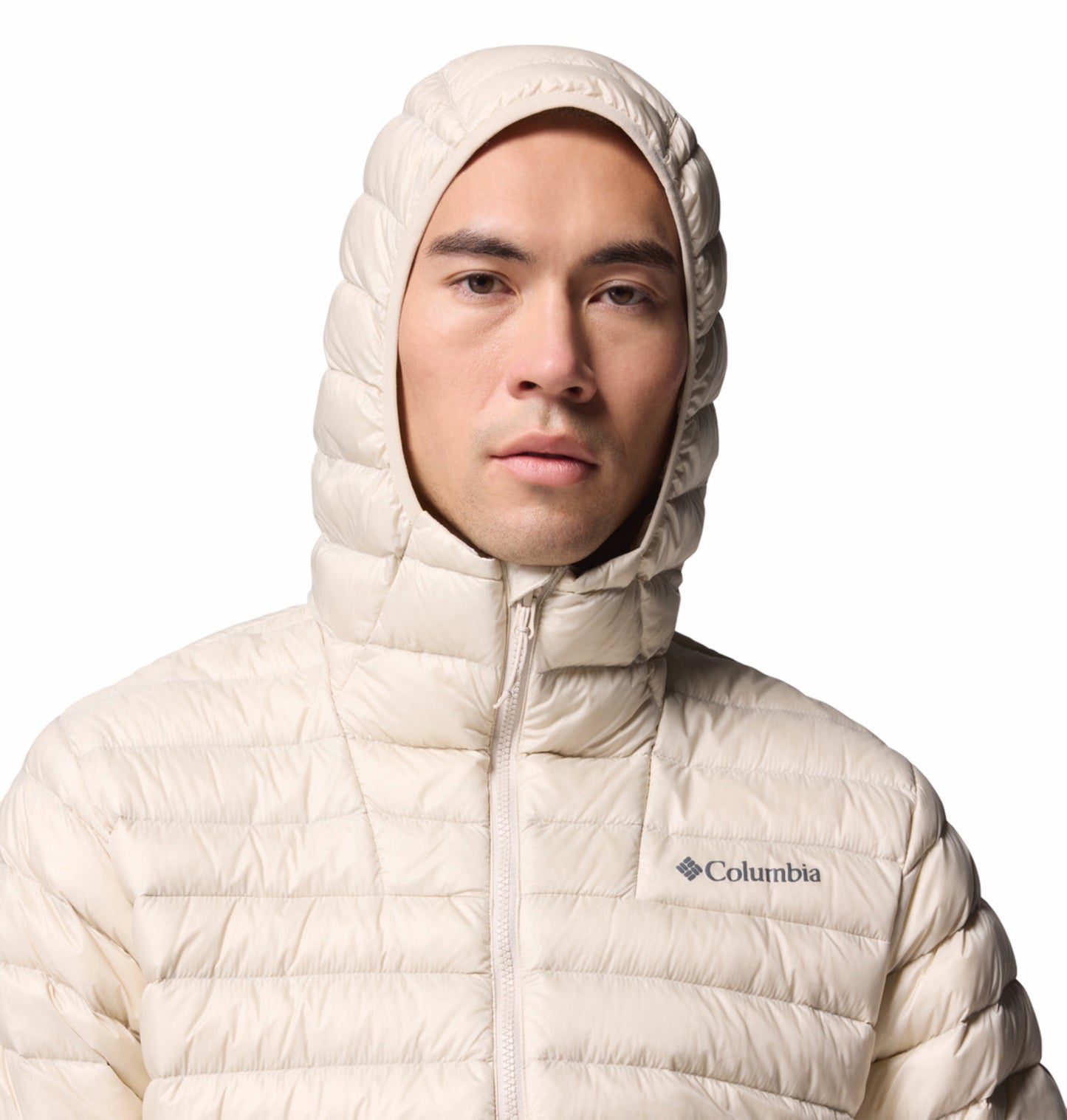 Columbia Men Beige Omni-Shield Corelite Hooded Down Jacket
