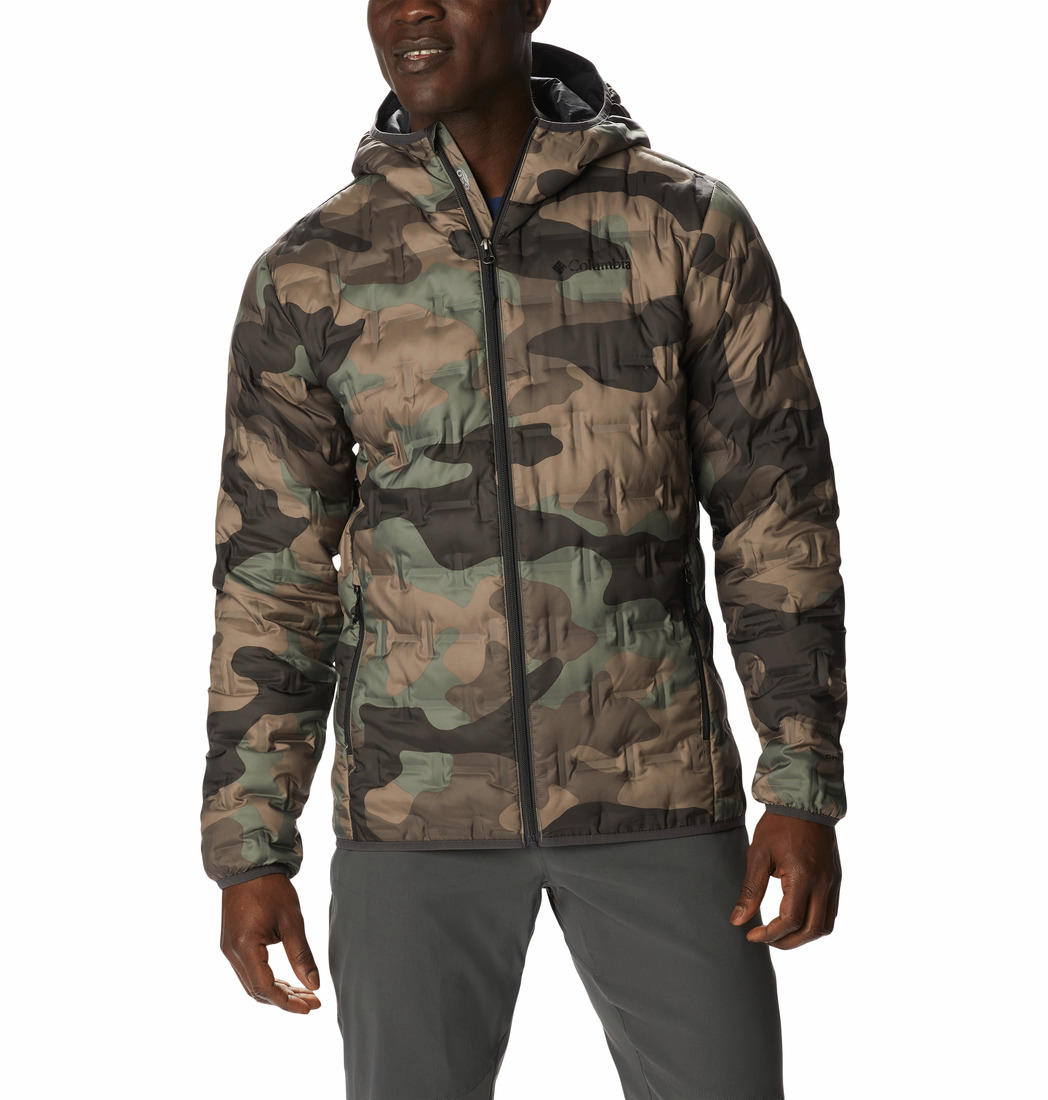 Columbia Men Green Omni-Heat Reflective Delta Ridge Hooded Down Jacket