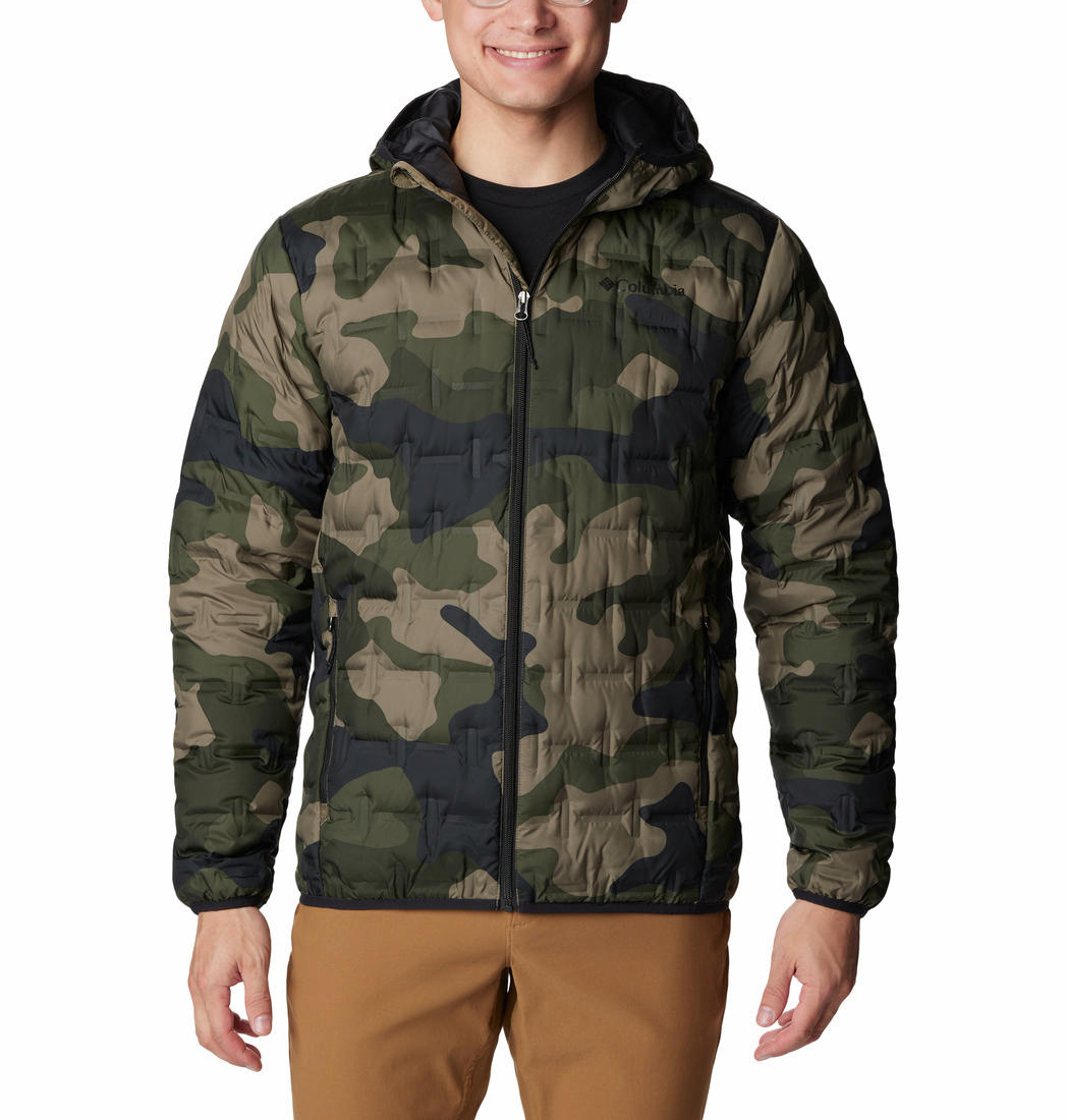 Columbia Men Green Omni-Heat Reflective Delta Ridge Hooded Down Jacket