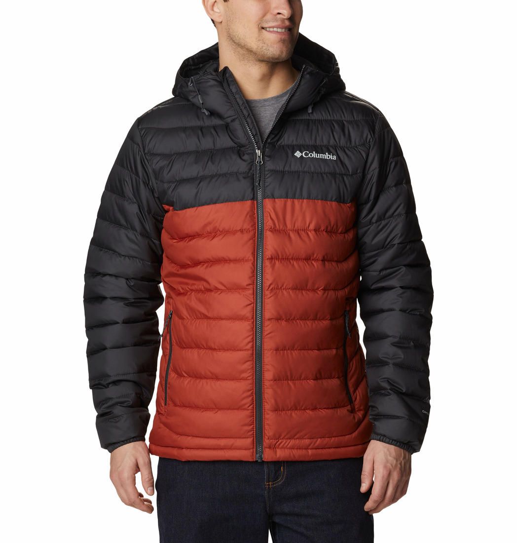 Columbia Men Orange Powder Lite Hooded Jacket - Main Image