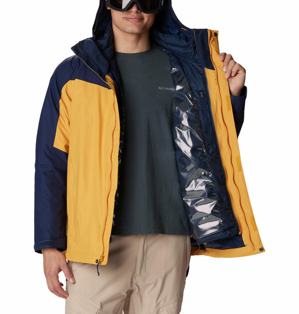 A Men Wearing Columbia Men Yellow Whirlibird IV Interchange Jacket
